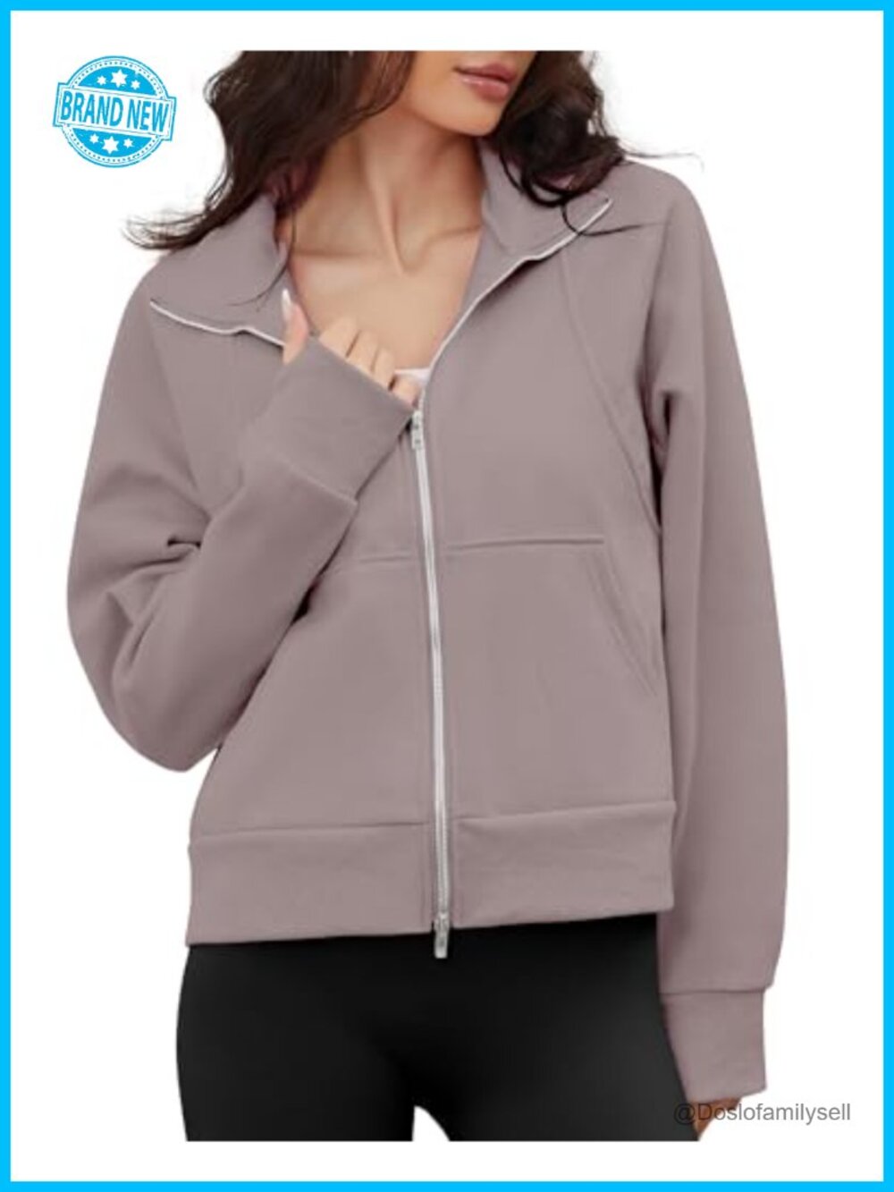 Women's Zip Up Fleece Sweatshirt Jacket Long Sleeve Oversized Cozy Outwear